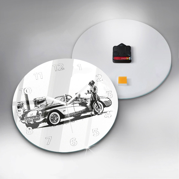 Zegar ścienny okrągły Retro Ilustracja