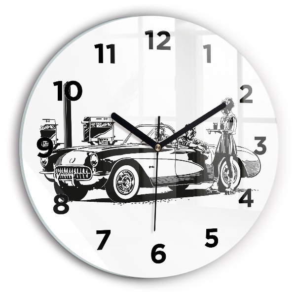 Zegar ścienny okrągły Retro Ilustracja