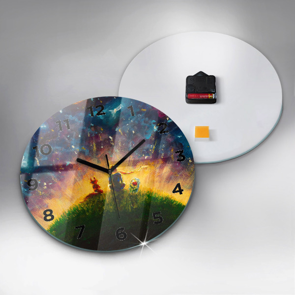 Zegar okrągły z nadrukiem Abstrakcja Mały Książę