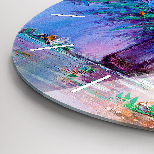 Zegar okrągły z nadrukiem Kwiaty w wazonie