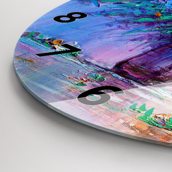 Zegar okrągły z nadrukiem Kwiaty w wazonie