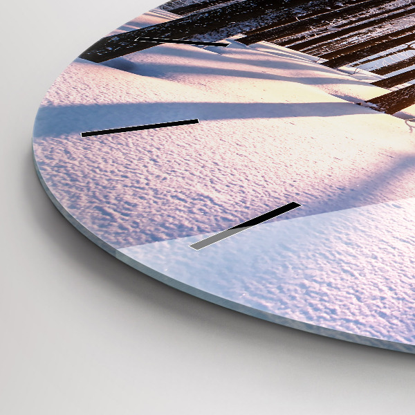 Zegar ścienny okrągły Zachód słońca Las