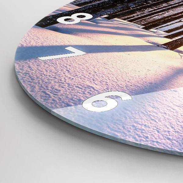 Zegar ścienny okrągły Zachód słońca Las