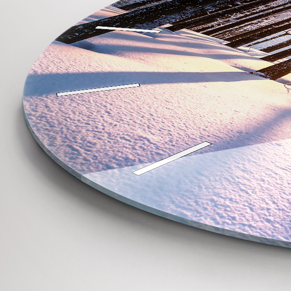 Zegar ścienny okrągły Zachód słońca Las