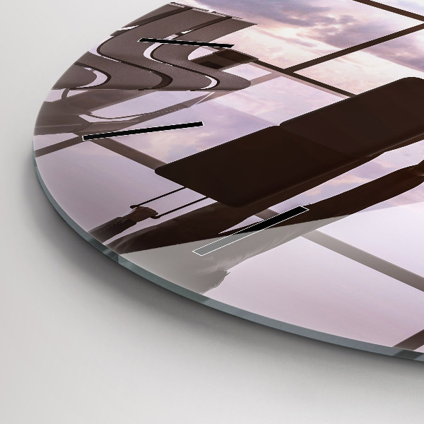 Zegar ścienny okrągły Człowiek na lotnisku