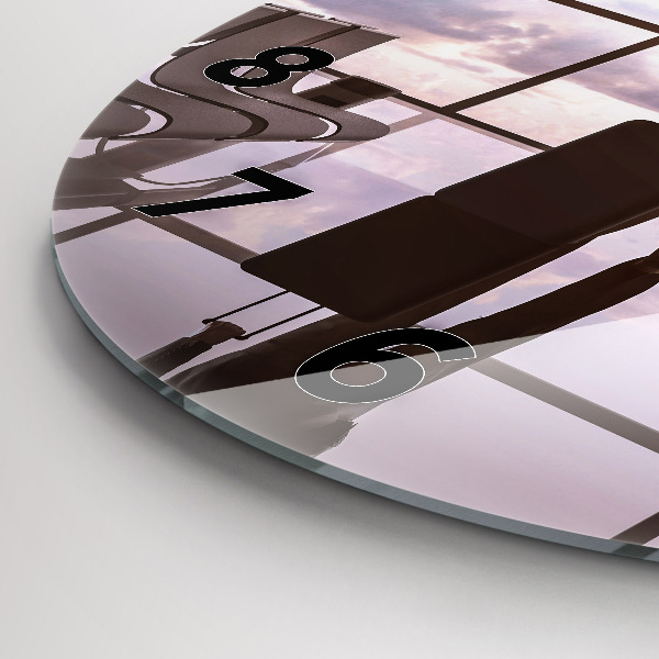 Zegar ścienny okrągły Człowiek na lotnisku