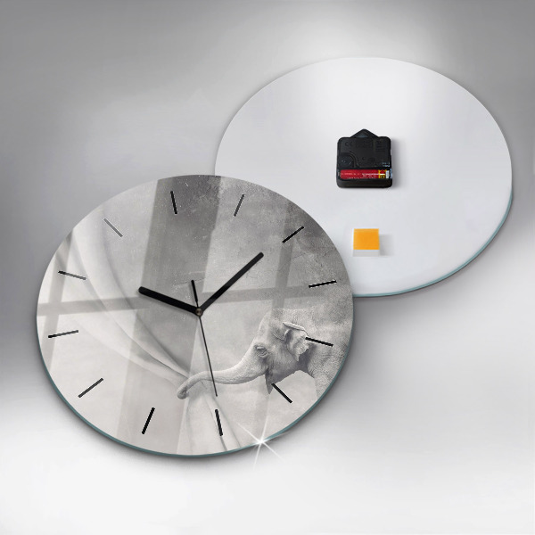 Zegar ścienny okrągły Słoń