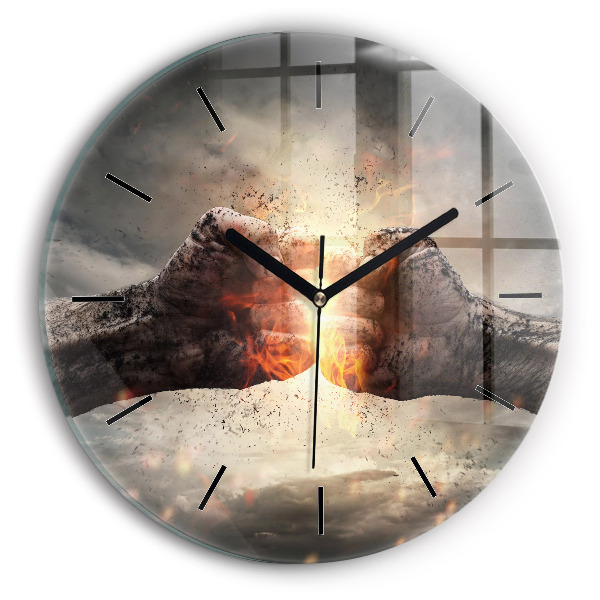 Zegar ścienny okrągły Pięści Siła Moc