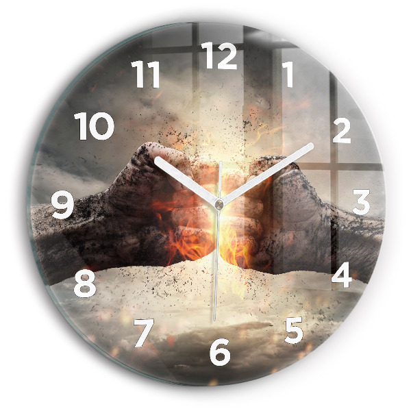 Zegar ścienny okrągły Pięści Siła Moc