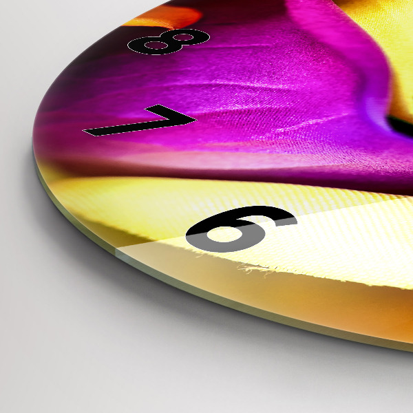 Zegar ścienny okrągły Tęczowa róża