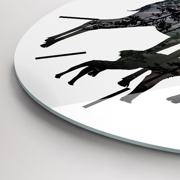 Zegar ścienny okrągły Rodzina jeleni