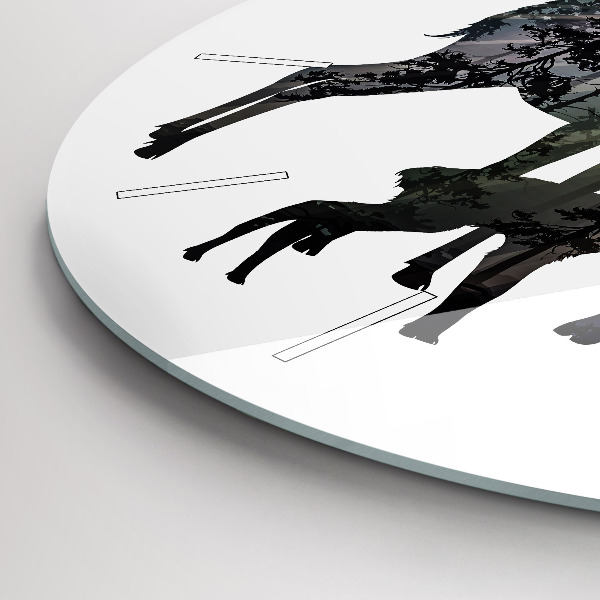 Zegar ścienny okrągły Rodzina jeleni