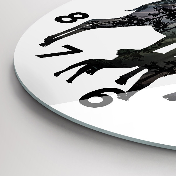 Zegar ścienny okrągły Rodzina jeleni