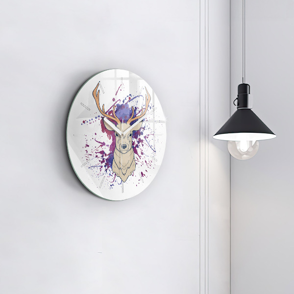 Zegar ścienny okrągły Ilustracja wektorowa jelenia