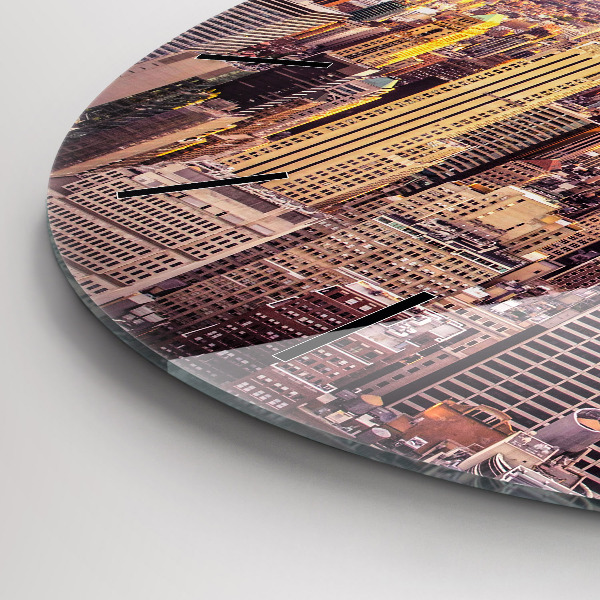 Zegar ścienny okrągły Zachód słońca Nowy Jork