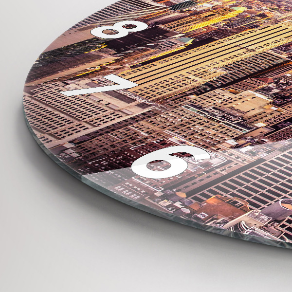 Zegar ścienny okrągły Zachód słońca Nowy Jork