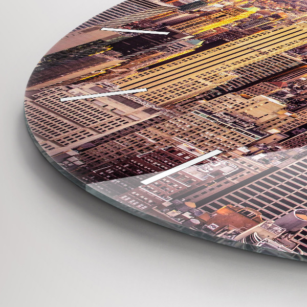 Zegar ścienny okrągły Zachód słońca Nowy Jork