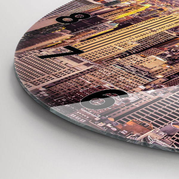 Zegar ścienny okrągły Zachód słońca Nowy Jork