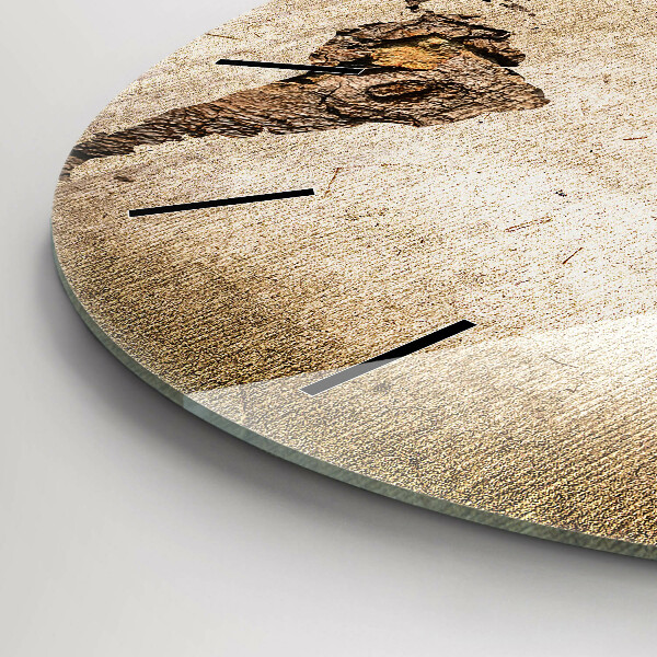 Zegar ścienny okrągły Mapa świata vintage