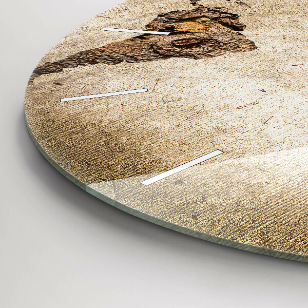 Zegar ścienny okrągły Mapa świata vintage