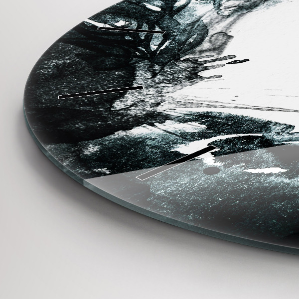 Zegar okrągły Portret kobiety czerwone usta