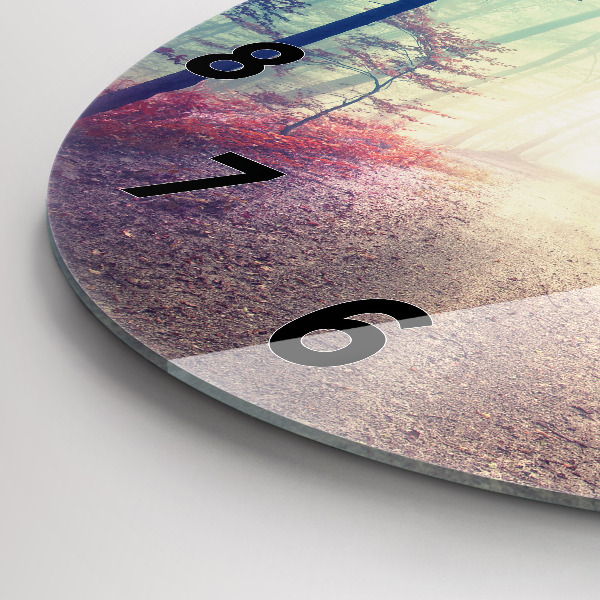 Zegar okrągły Jesienna droga Las Mgła