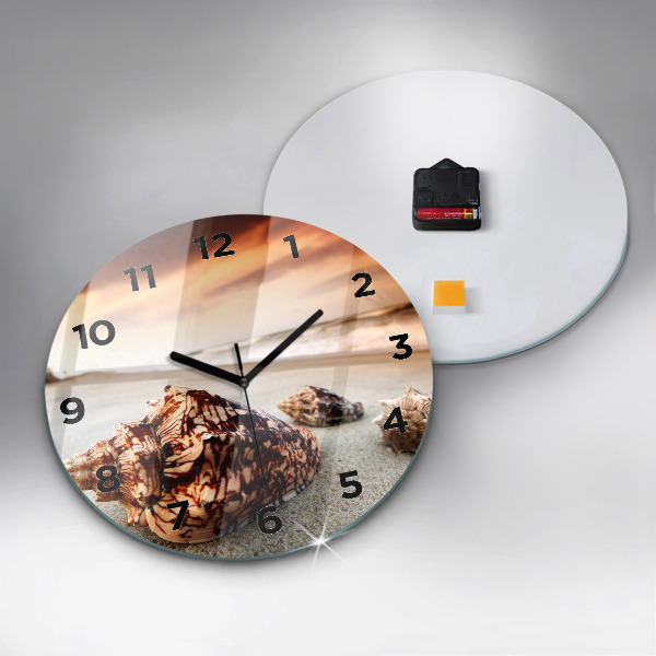 Zegar ścienny okrągły Muszla na plaży