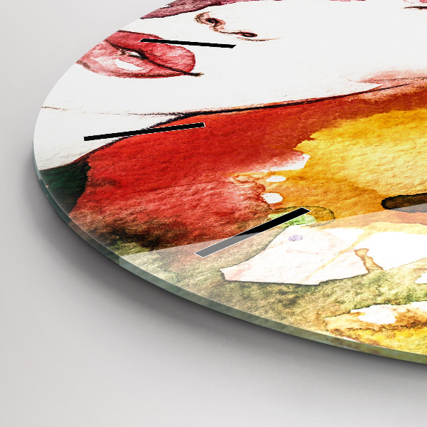 Zegar okrągły Kolorowy portret kobiety