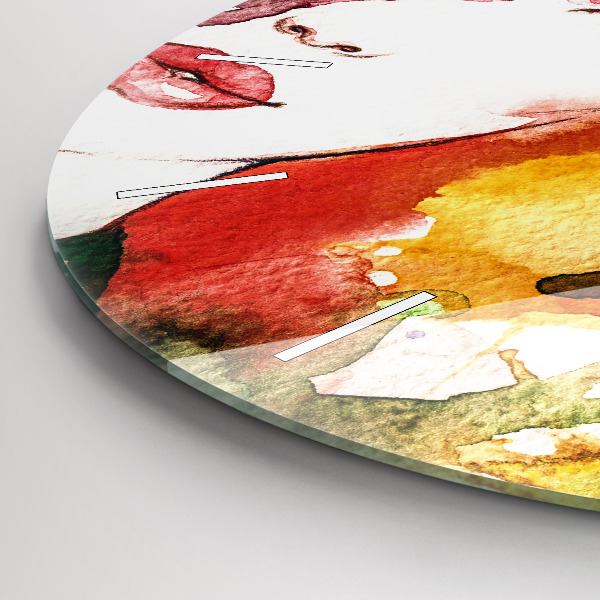 Zegar okrągły Kolorowy portret kobiety