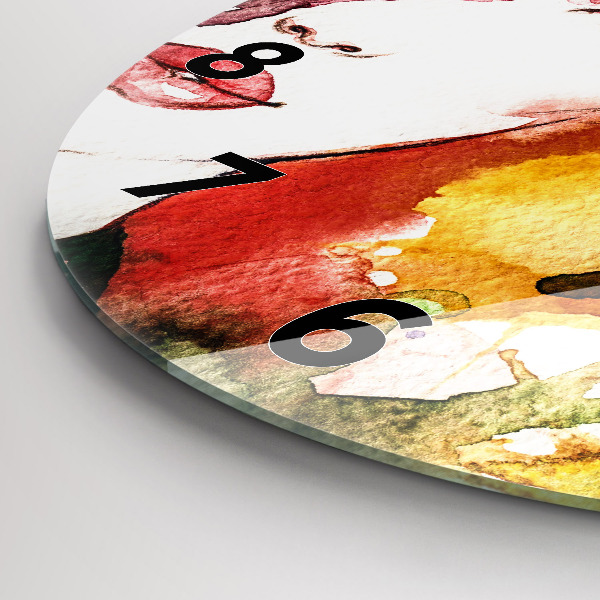 Zegar okrągły Kolorowy portret kobiety