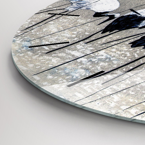 Zegar okrągły Żurawie w trzcinie