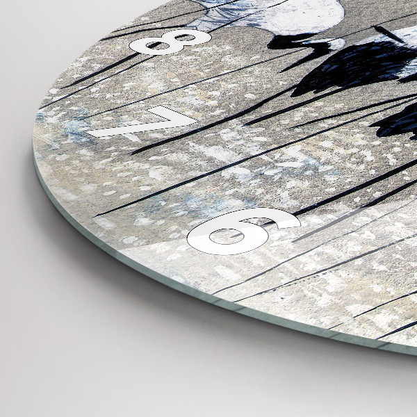 Zegar okrągły Żurawie w trzcinie