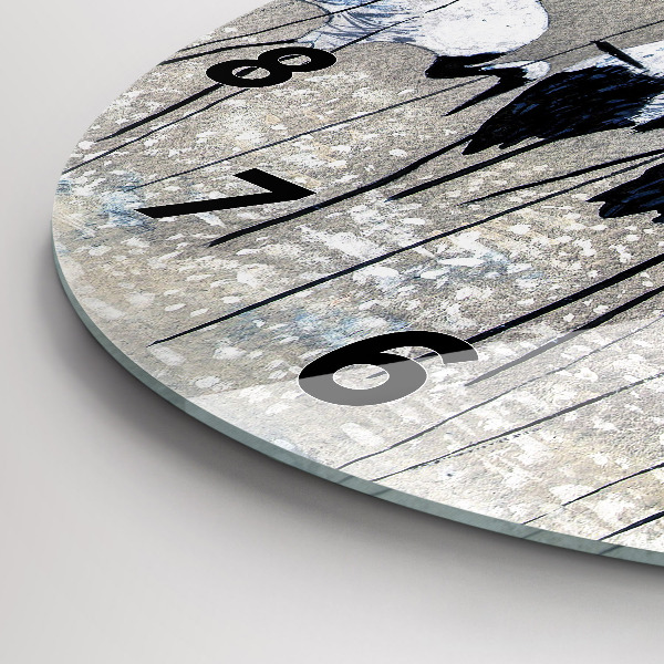 Zegar okrągły Żurawie w trzcinie