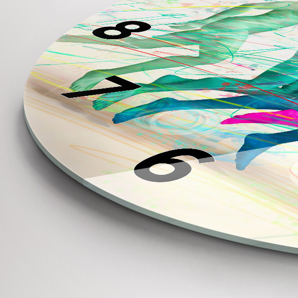 Zegar okrągły Kolorowi ludzie