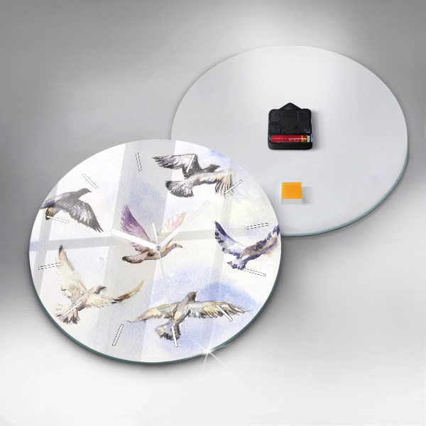 Zegar okrągły Lecące ptaki