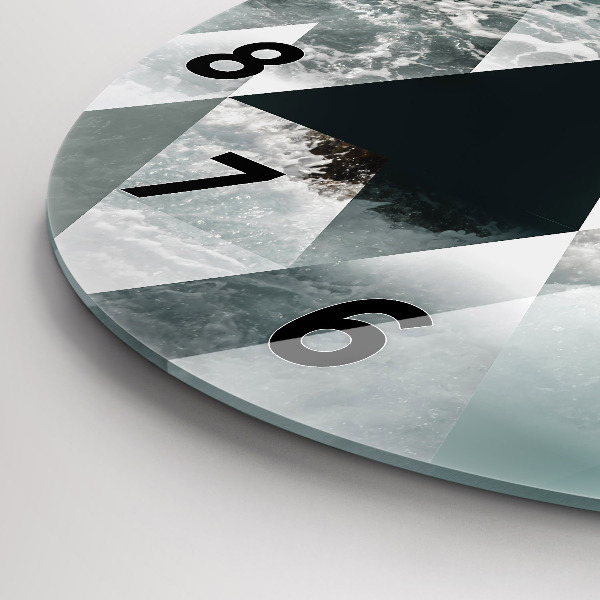 Zegar okrągły Abstrakcja morskie fale