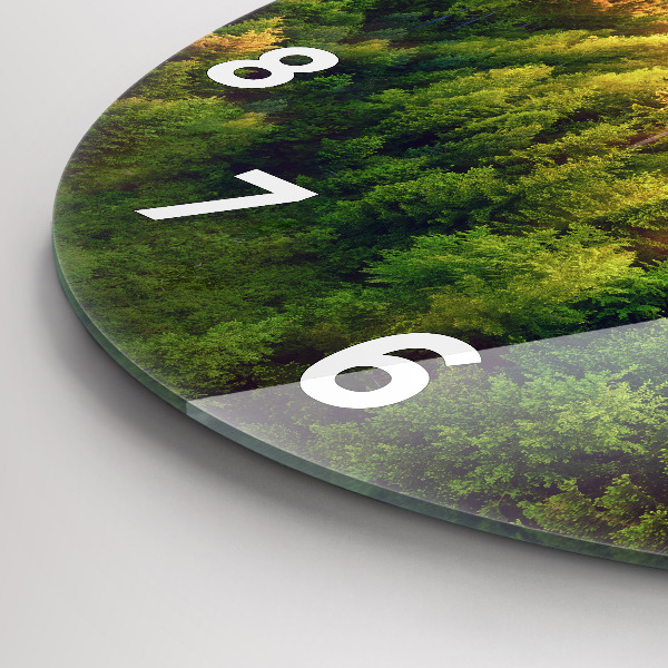 Zegar okrągły Zachód słońca nad wzgórzami