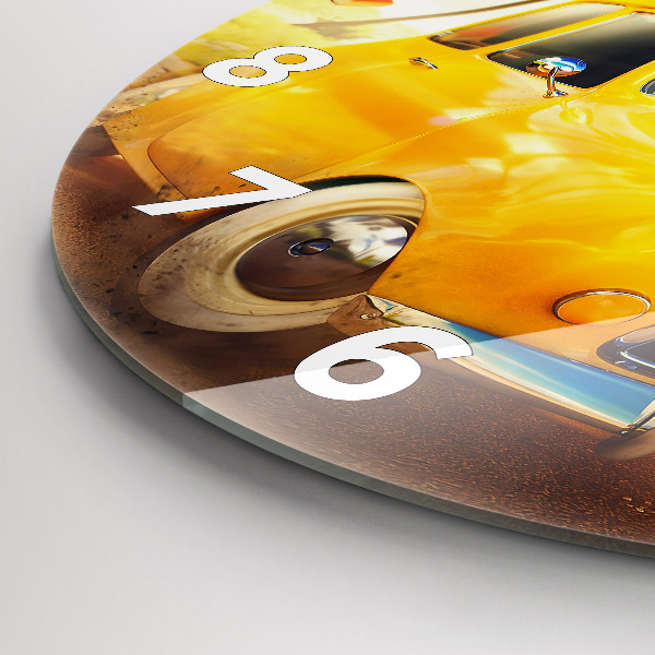 Zegar okrągły Samochód z deską surfingową