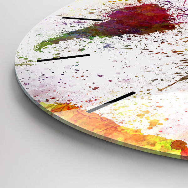 Zegar okrągły Akwarelowa mapa świata