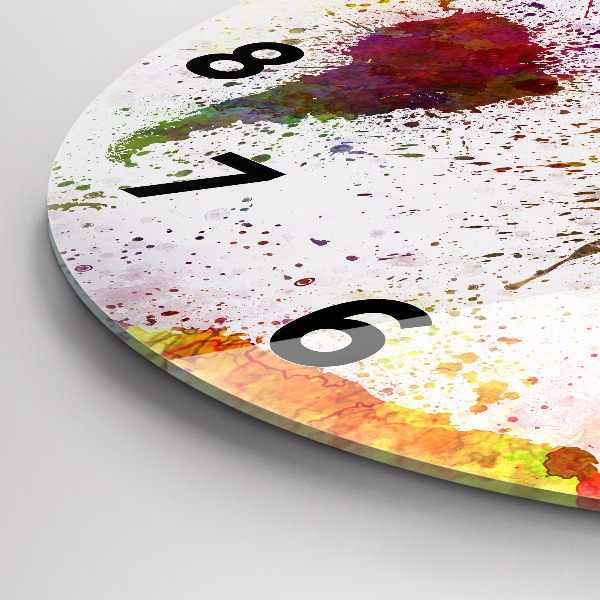 Zegar okrągły Akwarelowa mapa świata