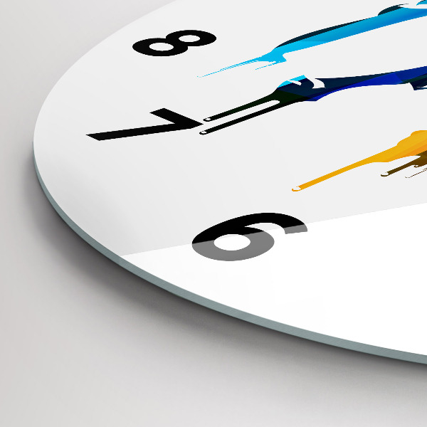 Zegar okrągły Kolorowy malowany słoń