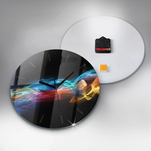 Zegar ścienny okrągły Abstrakcja kolorowe linie
