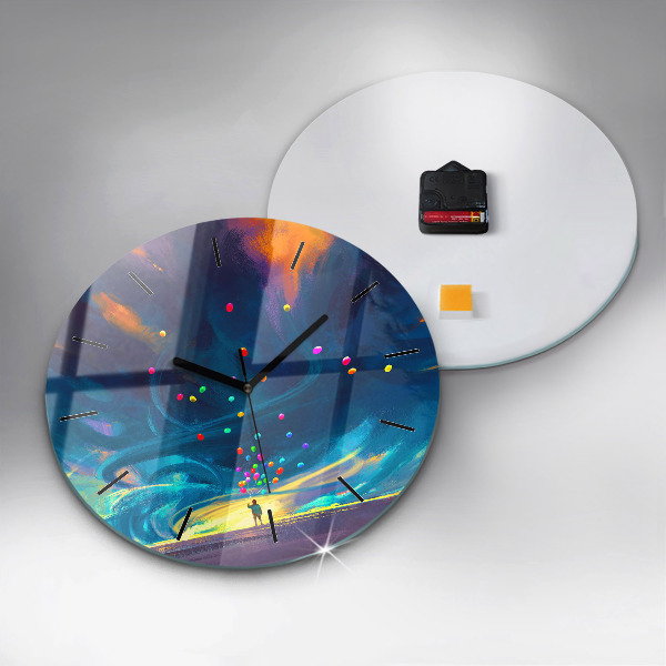 Zegar okrągły Dziecko i balony