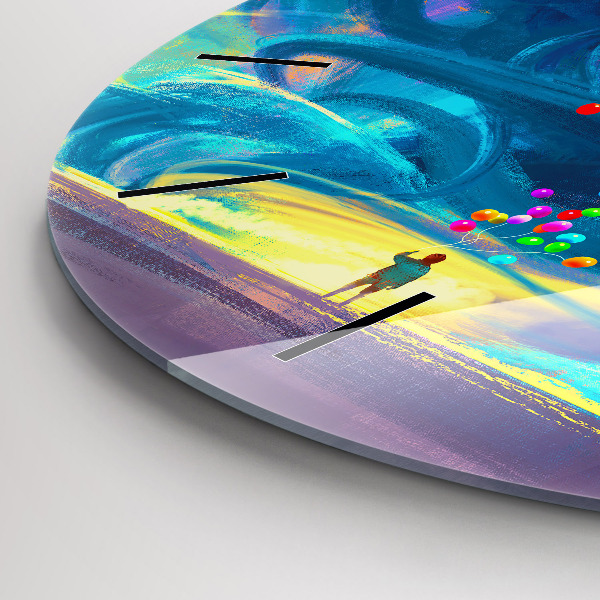 Zegar okrągły Dziecko i balony