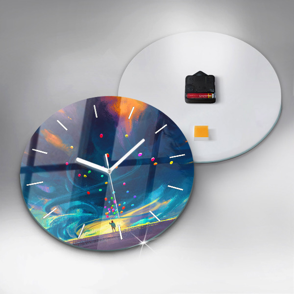 Zegar okrągły Dziecko i balony