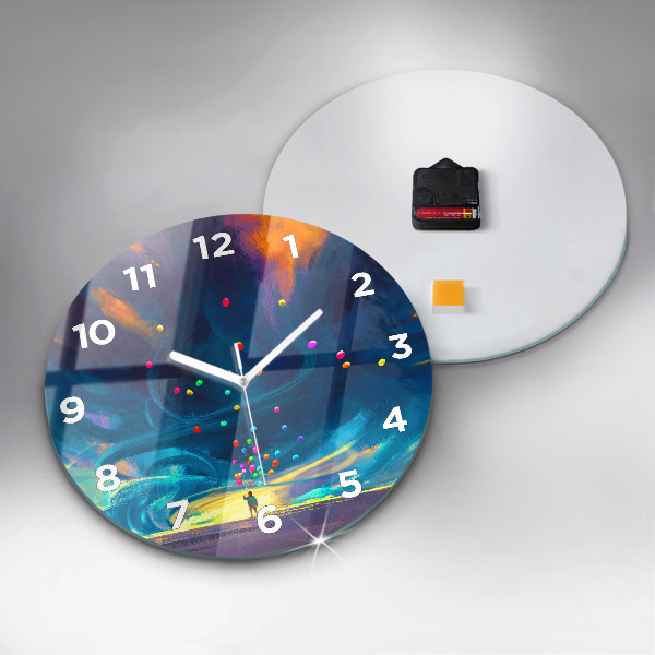 Zegar okrągły Dziecko i balony