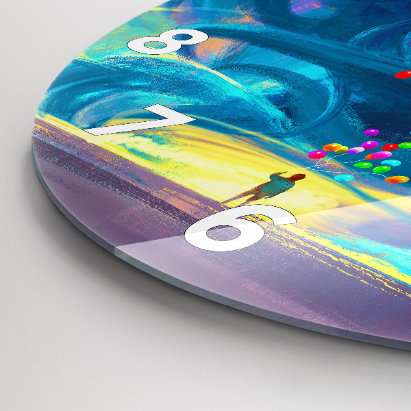 Zegar okrągły Dziecko i balony