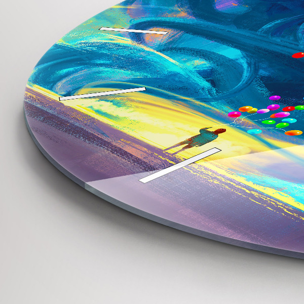 Zegar okrągły Dziecko i balony