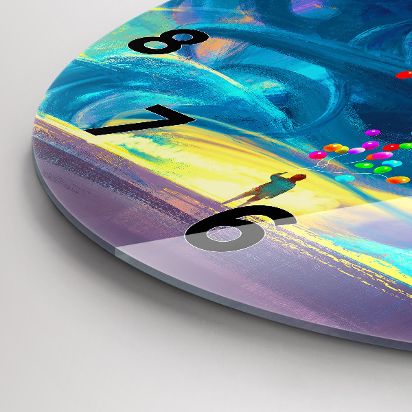 Zegar okrągły Dziecko i balony