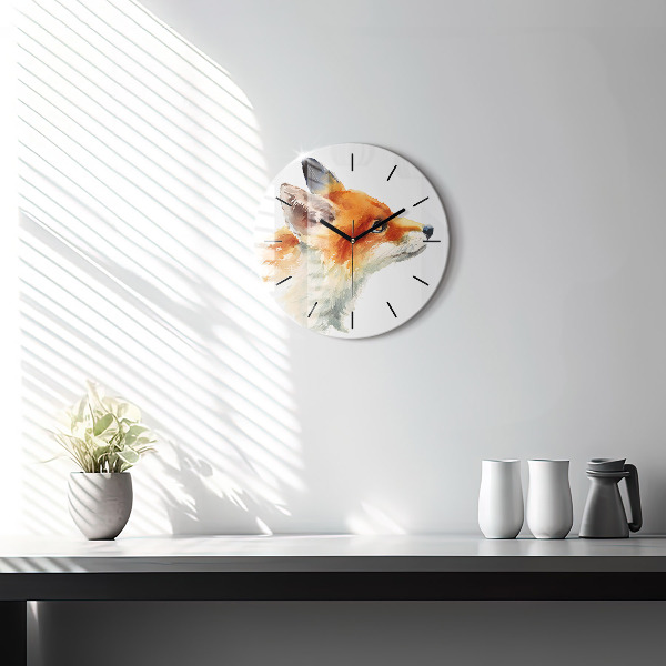 Zegar okrągły Akwarelowy młody lis